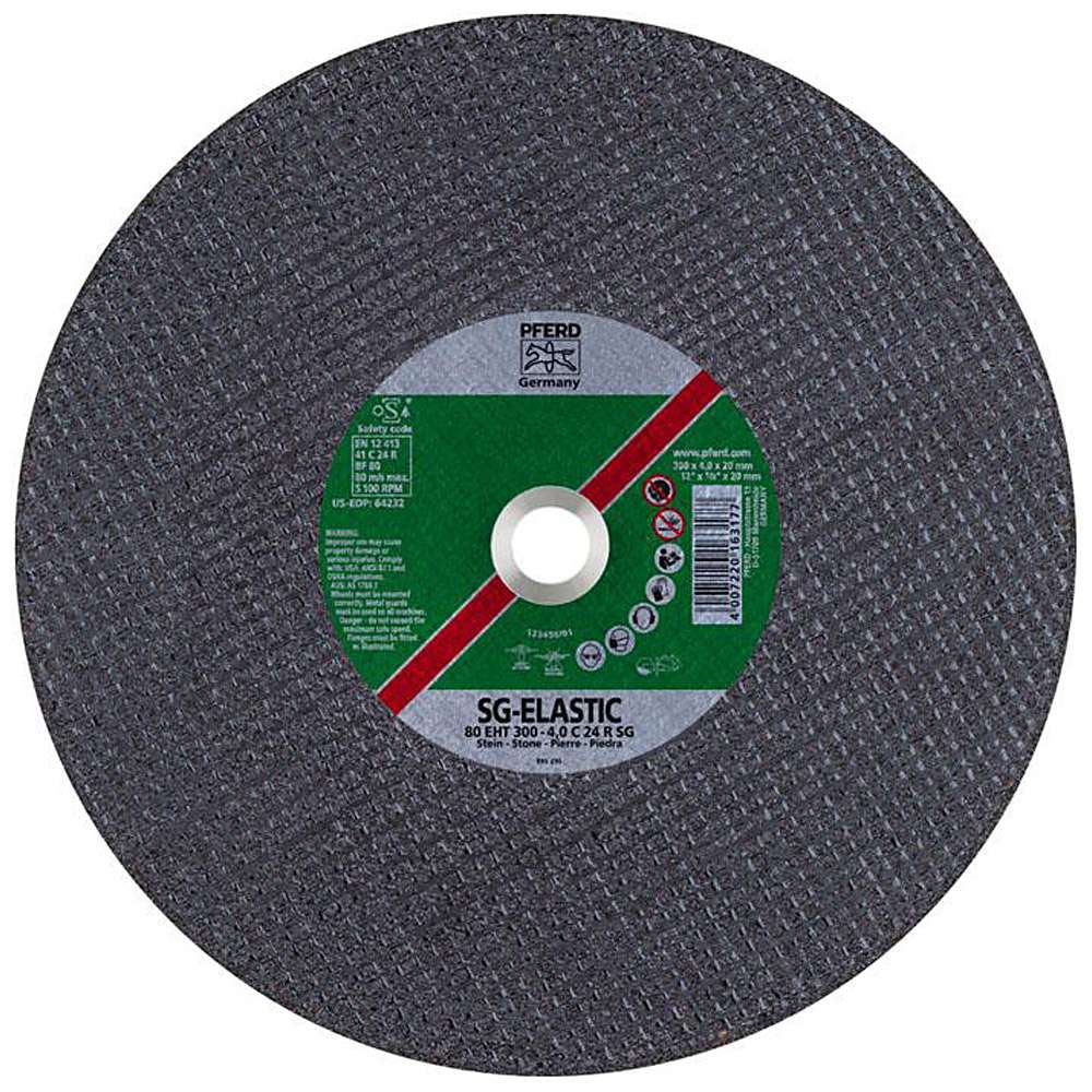 Disco de corte - PFERD - para piedra - dureza R - velocidad máx. de trabajo 80 m/s - PU 20 unid. - precio por PU