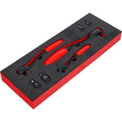 Jeu de cliquets r&eacute;versibles et d'adaptateurs - &agrave; denture fine - sortie carr&eacute;e ext&eacute;rieure 6,3 mm (1/4") - 10 mm (3/8") &agrave; 12,5 mm (1/2") - 7 pi&egrave;ces
