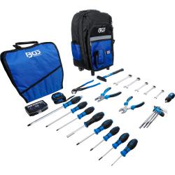 Sac &agrave; dos &agrave; outils - avec poign&eacute;e t&eacute;lescopique - &agrave; roulettes - 66 pi&egrave;ces