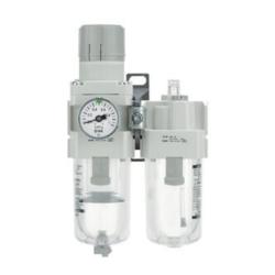 Kombineret vedligeholdelsesenhed filter-regulator + smøreenhed AC10A-A - tilslutning M5 - forskellige versioner - pris pr. stk.