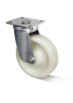 Rueda giratoria de alta carga - Rueda de poliamida - Diámetro de rueda 125 a 200 mm - Altura de construcción 178 a 250 mm - Capacidad de carga 400 a 1000 kg