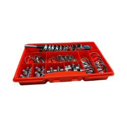 Surtido de abrazaderas SST 9 - acero galvanizado W1 - ancho de banda 9 mm - 50 abrazaderas de tornillo sin fin + 1 destornillador - precio por juego