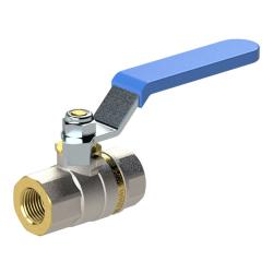 Palloventtiili - vakiomalli - nikkel&ouml;ity messinki - sis&auml;kierre/sis&auml;kierre - G 1/4" - G 3" - DN 8 - 80 - PN max. 40 - 63 bar - sinisell&auml; ter&auml;svivulla - hinta per kappale