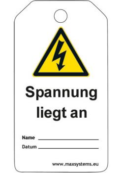 Sicherheitsschilder "Spannung liegt an" Material - Kunststoff