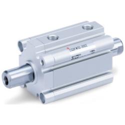 Cilindro compatto CDQ2KWB-DMZ - doppio effetto - antirotazione - foro passante - stelo continuo con filettatura esterna