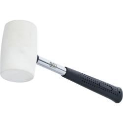 Martello di gomma - manico in metallo - testa bianca - &Oslash; testa 48 mm - peso della testa 250 g