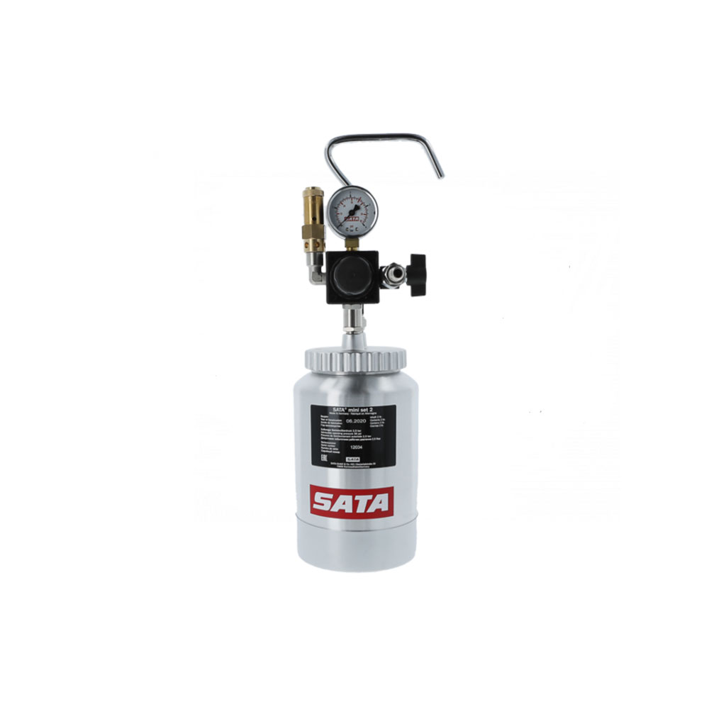 Sata Mini set 2 - SATAjet 3000 K - RP-spuitmond - 1 materiaalleiding - Materiaalfilters 60 msh - Slangpaar 1,5 m of verfdrukvat