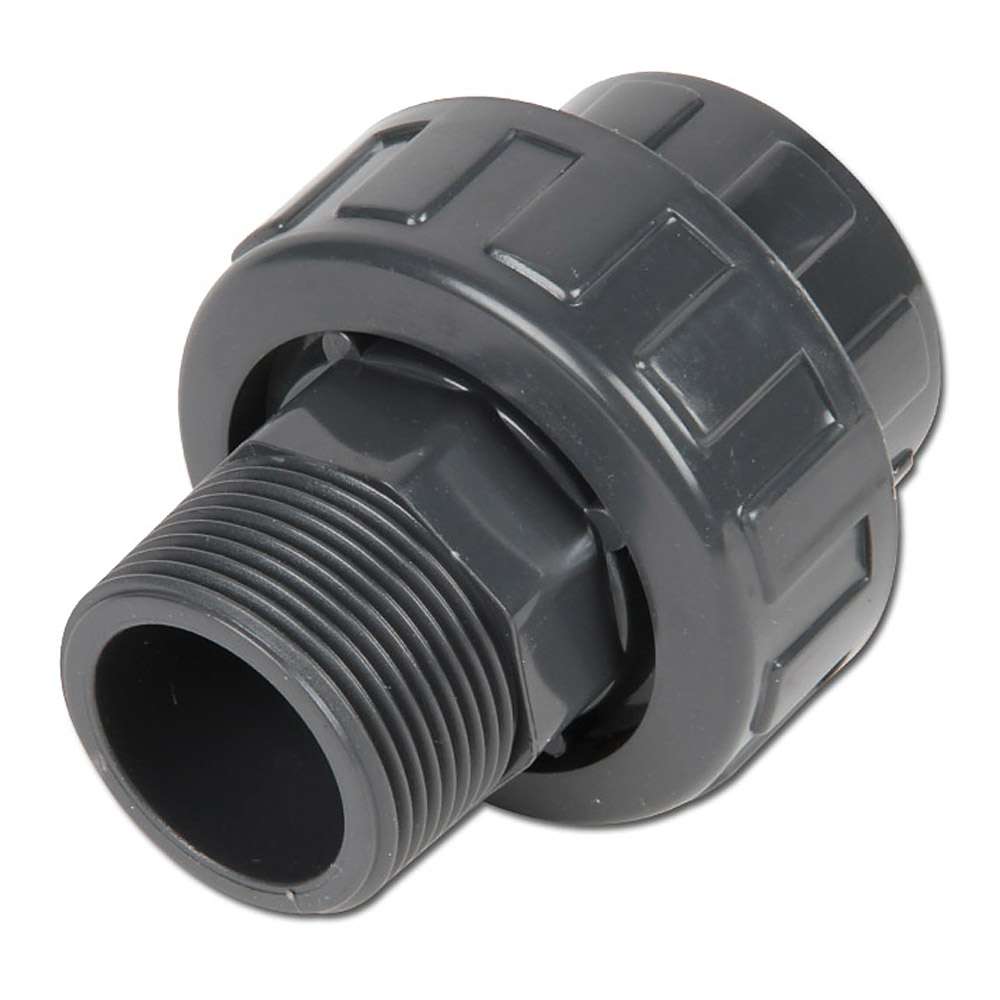 Lijm-schroefverbinding - PVC-U/FKM/EPDM - Binnendiameter 20 tot 63 mm - Buitenschroefdraad G 1/2" tot G 2" - PN 16