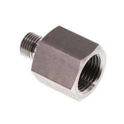Hydraulic reducer - stainless steel 1.4571 - cylindrical male and female thread - G 1/8" to G 1 1/4" - PN up to 630