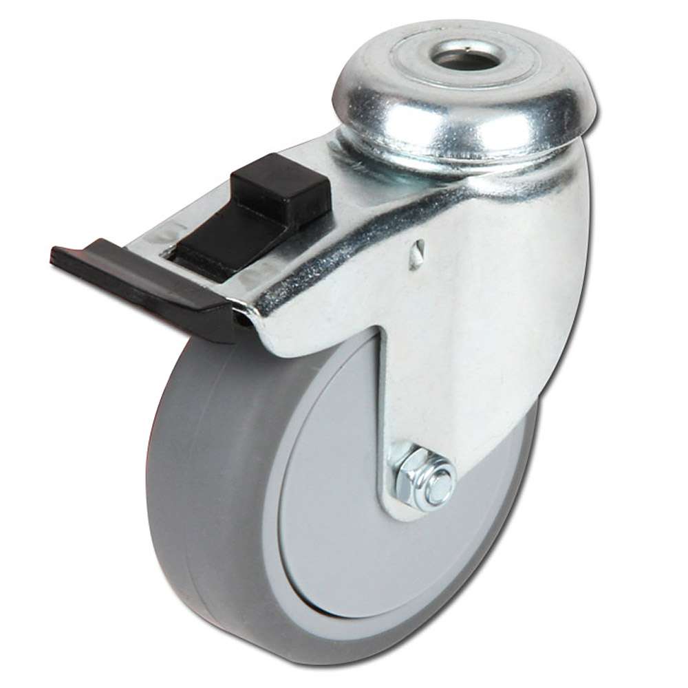 Zestaw kołowy skrętny do aparatu - termoplastyczne koło - Ř koła 50 do 125 mm - wysokość 70 do 160 mm - nośność 40 do 100 kg