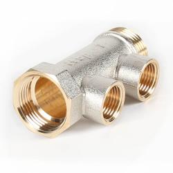 Verdeelstuk - messing vernikkeld - 2/3/4 uitgangen met binnenschroefdraad G 1/2" - ingangen G 3/4" tot G 1" - PN 10