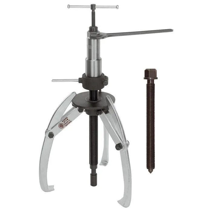 Universal Abzieher - 3-armig - mit schwenkbaren Abzughaken und langer Hydraulikspindel - KUKKO