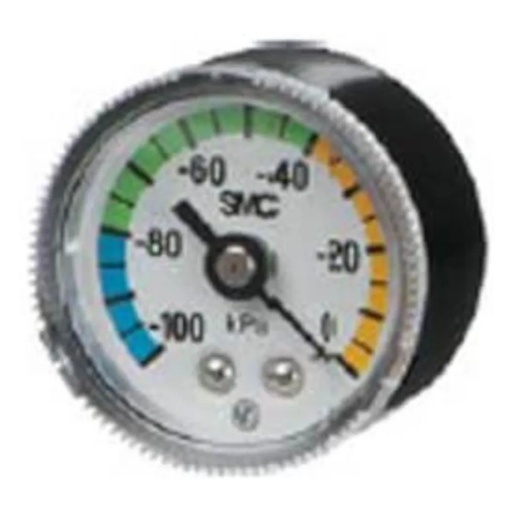 Manomètre SMC GZ46 - pour le vide - Ø extérieur 42,5 mm - plage de pressions de -100 à 200 kPa max. - Rc 1/8" ou 1/4" - prix à l'unité