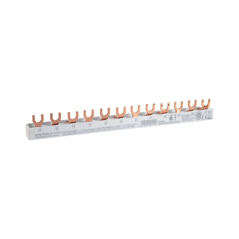 rail triphasé - 63 A - 59 F - ouvert - connexion fourche/fiche - 1000 mm - 19x3 pôles - conditionnement 1 pièce - prix par pièce