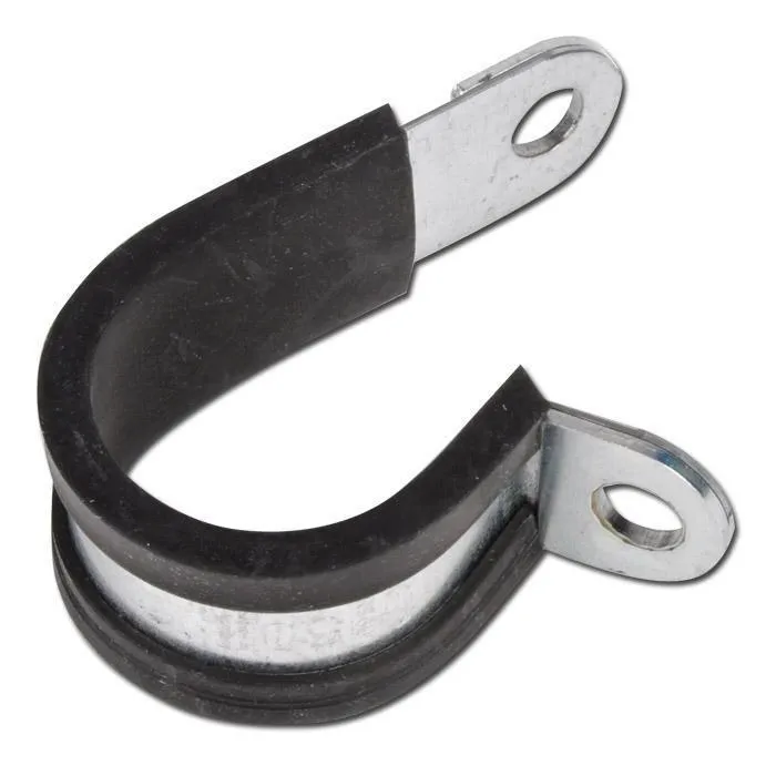 Collier de fixation pour tuyaux avec caoutchouc - acier inoxydable - plage de serrage - 6 à 100 mm - largeur 25 mm