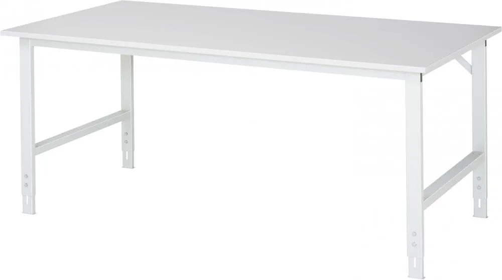 Arbeitstisch der Serie Tom mit EGB-Melamin-Platte - Höhe einstellbar 760-1080 mm - Flächenlast 500 kg