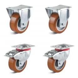 Ruote Per Carichi Pesanti, Ruote Universali Con Freno, Ruote Industriali Resistenti All'usura In Poliuretano, Ruote Per Rack Di Carico, Ruote Girevoli Per Carrelli E Ruote Direzionali, Confezione Da - Foto 10