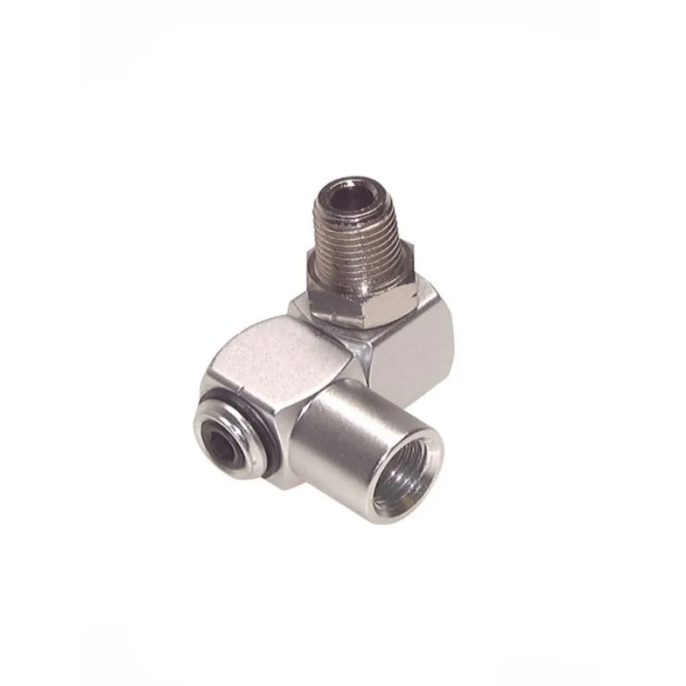 Drehgelenk 360° schwenkbar - Messing vernickelt - kon. IG und AG R 1/4" bis R 1/2" - Betriebsdruck 0 bis 15 bar