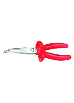 VDE needel nose pliers - dip-insulated - angled - chrome-plated