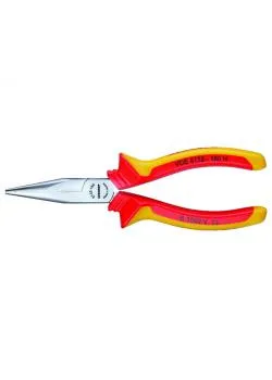 VDE needle nose pliers - sleeve insulated - straight - chrome plated