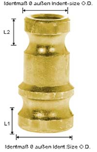 Mörtelkupplung - Adapter - beidseits Vaterteil - Größe 25, 35 und 50