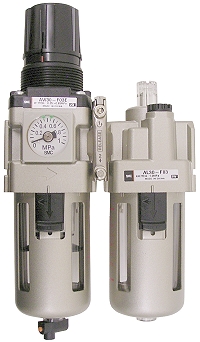 SMC regolatore filtro- 8,5bar 5µm + lubrificatore a goccie - scarico manuale