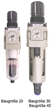 SMC Filterregler 0,3 µm - 8,5bar - bis 120l/min. - 1/8" bis 1/2" Anchluss - mit