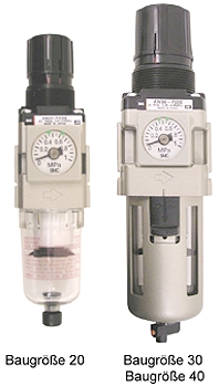 SMC Filterregler 0,01 µm - 8,5bar - bis 60l/min. - 1/8" bis 1/2" Anschluss - mit