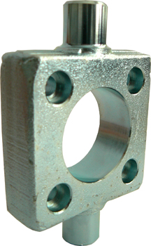 Flens-sentersvingmonterer - ulike materialer - stål, galvanisert og rustfritt stål 1,4571 - for sylindre ISO 15552
