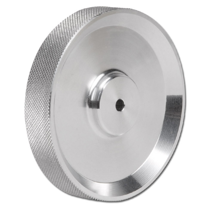 Mittapyörä - alumiini - kulutuspinta ristikko-pyälletyt - Ø 63,66 mm - 4-10 mm