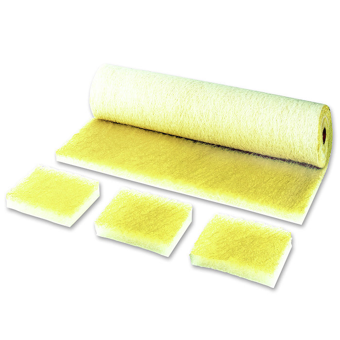 Natte filtrante en fibre de verre pour poussières grossières G2(EU2) "dust-stop jaune" - épaisseur 25mm - rouleau 20m