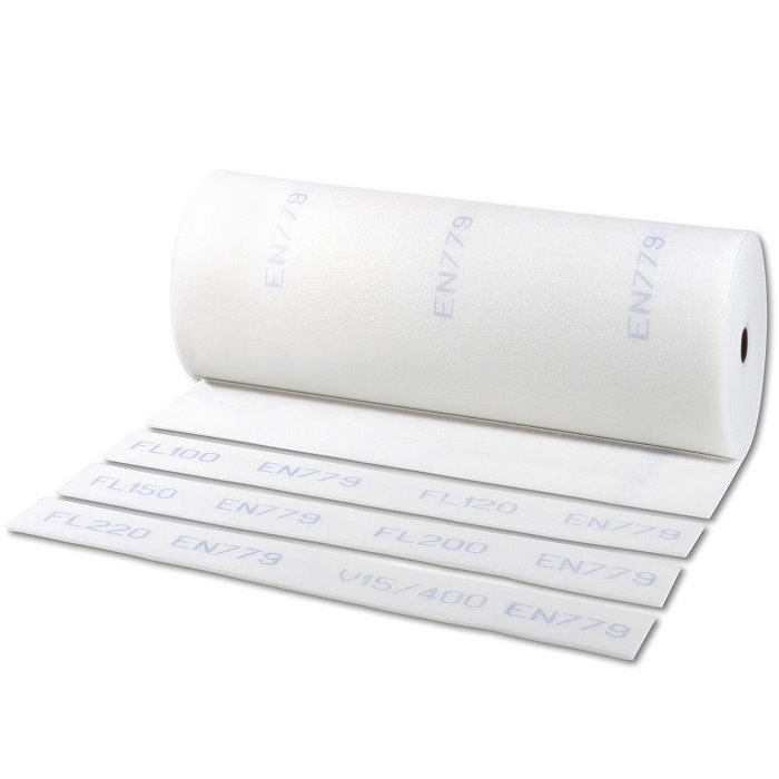 Poliestere - filtro per la polvere grossolana mat G2 (EU2) "FL 100-White" - Filtro spessore 5mm - rotolo