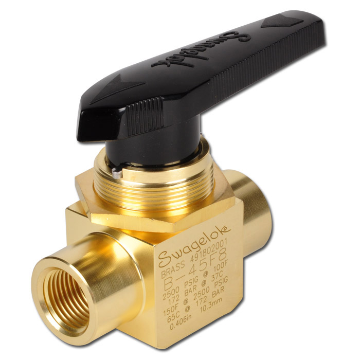2-Way high-pressure ball valve - Whitey - brass - 172 Bar