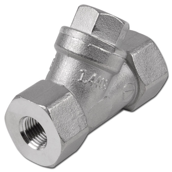 Angle seat check valve - stainless steel / PTFE thread G1/4"- G2"