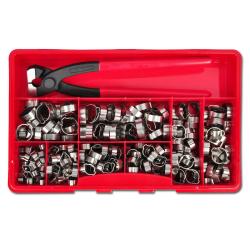 Colliers De Serrage Zingués à 2 Oreilles - Lot De 10 - Tailles 5-23 Mm - Pour Tuyaux Essence, Silicone - Fer Galvanisé