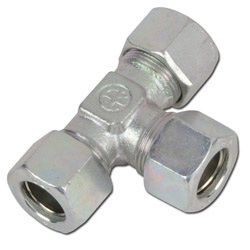 Attacco a vite con anello tagliente a T - serie LL - acciaio zincato - tubo Ø 4 a 16 mm - PN 100