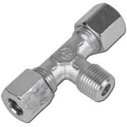 Connessione a vite a T - serie LL - acciaio zincato - tubo Ø 4 a 8 mm - con. AG R 1/8 "- PN 100