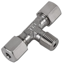 Connessione a vite a T - serie S - acciaio inox 1.4571 - tubo Ø 6 a 16 mm - con. AG R 1/4 "a R 1/2" - PN fino a 630