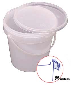 Plastic buckets (round, color: natural) - "Jokey Euro-Tainer" - 10.7 liters - ty