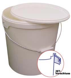 2.6-liter plastic buckets - color white - round - "Jokey Euro-Tainer" - type JET