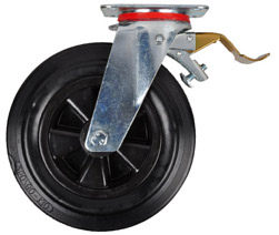 Transporthjul - Gummi - Kapasitet 205 kg - Hjuldiameter 200 mm