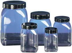 Wide-mouth container PETG series 310 - square - crystal clear - without lid
