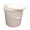 Plastic Buckets - Round - White -