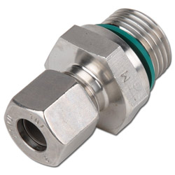 Screw-in connection - VA 1.4571 - with soft ring gasket - lightweight series -