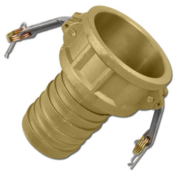 Lever arm coupling with hose nozzle - brass - female piece - Kamlok - type C - according to DIN 228 or MIL-C-27487