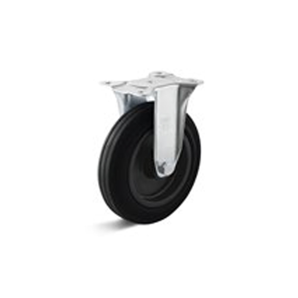 Fast hjul - termoplastisk hjul - rulleleje - hjul Ø 80 til 250 mm - konstruktionshøjde 100 til 290 mm - bæreevne 50 til 295 kg