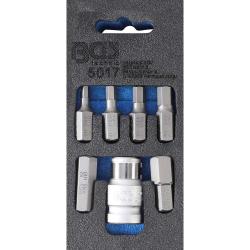 Wkrętak Bit Set - kryty 6-Kant - 7 sztuk - 30 mm - Stal chromowo wanadowej