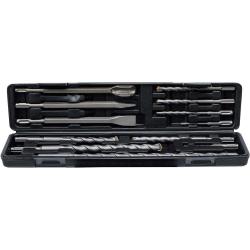 Hammer-Bohrer- und Meisselsatz mit SDS- Schaft - 12-teilig - Hartmetallspitze