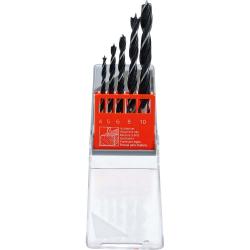 Holzbohrersatz - 5-teilig - in Kassette - 4, 5, 6, 8 u. 10 mm