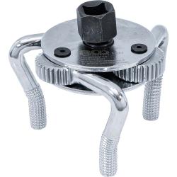 Łącznik do filtra oleju - do filtrów oleju Ř 60-110 mm - 3 ramiona - chromowany - wewnętrzny kwadratowy napęd 3/8 "- zewnętrzny sześciokąt 21 mm